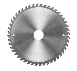 Circular saw blade for wood work isolated on white, included clipping path