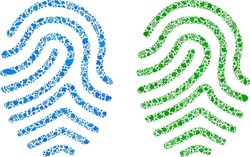 Nature fingerprint icon composition of herbal leaves in green and natural color hues. Ecological environment vector concept for fingerprint icon.