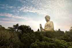 Beautiful view of the Giant Buddha in Hong Kong, China
