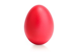 red egg isolated on white with reflection