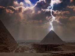 Pyramid Lightning. Power Energy Light.