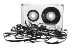 Cassette Tape on White Background