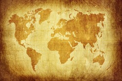 world map with Latitude and Longitude lines in vintage pattern