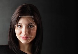 Biometric Verification - Woman Face Detection, high technology