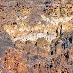 Colorful rock formation on the hills of Death valley national park.