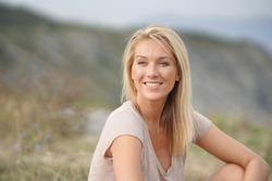 Portrait of beautiful 40-year-old blond woman