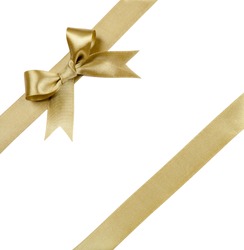 Gift ribbon with bow isolated on white 
