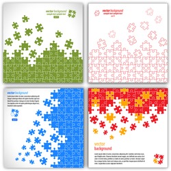 Puzzle pieces vector design set