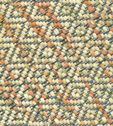 Closeup of handwoven rag rug in pastel colors, woven with diamond twill.