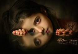 The Girl with Reflection (painting look)