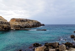 Scenic view of Anchor Bay - Mellieha, Malta. Seascape, Northwest Malta, Anchor Bay, Sweethaven.