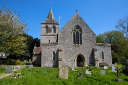 A view of the beautiful St. Nicolas Church in the village of Pevensey in East Sussex, UK.
