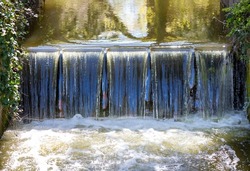 An artificial waterfall on a stream