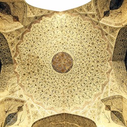 Ceiling of Ali Qapu at Naqsh-e Jahan Square in Isfahan, Iran.