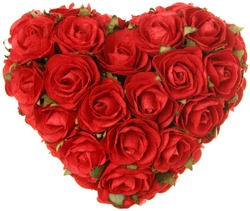 Roses in the shape of a heart. Love, romance, Valentine's day concept.