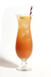 Tropical Hurricane Cocktail Drink on White Background