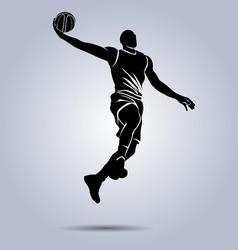Vector silhouette basketball player