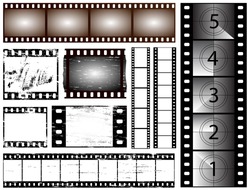 35mm and 135 still camera and cinema film strip vectors