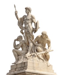 Statues in a monument to Victor Emmanuel II. Piazza Venezia, Rome