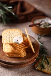 salty crackers with spices for a snack