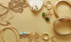 gold jewelry - pendants, bracelets, rings and chains