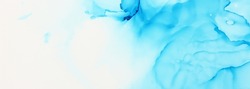 art photography of abstract fluid painting with alcohol ink, blue color