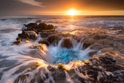 Pools of Paradise during Sunset at the Coast of Hawaii (Big Island)