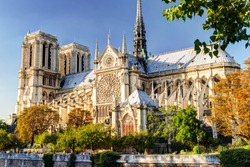 Notre Dame de Paris cathedral, France. Gothic architecture in summer.