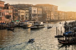 Grand Canal in the evening light in venice, italy