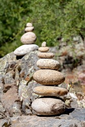 Concept of balance and harmony. Rocks on the nature