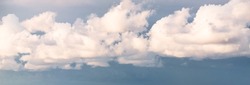 Dark ornamental clouds. Dramatic sky. Epic storm cloudscape. Panoramic image, texture, background, graphic resources, design, copy space. Meteorology, weather, thunderstorm. hurricane concepts