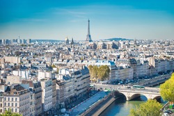 Paris cityscape with Eilffel tower and city view