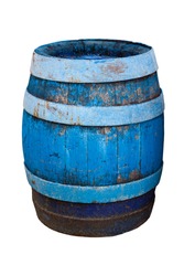 Isolated wooden barrel on white background