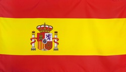 Spain Flag real fabric seamless close up