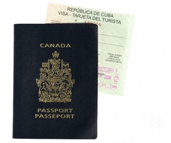 Canadian passport with a Cuban Visa