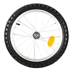 Front view of bike wheel isolated over white background