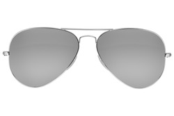 Mirror aviator sunglasses isolated on white background with clipping path