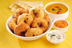 vada is donut, made with urad dal flour, indian snack food