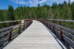 Walkway across former Kinsol Railway Bridge in British Columbia