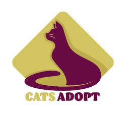 Animal shelter cats adoption isolated icon care and love vector mammal taking home charity and domestication kitty or feline taking to family emblem or logo domestic species with whiskers tail and fur