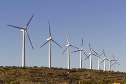 Electric power windmills in Coachella Valley, Palm Springs,  CA