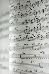 close-up of sheet music of an old jazz classic