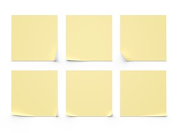 six yellow sticker on a white background