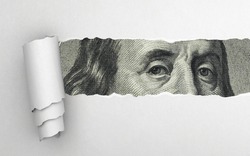 Benjamin Franklin face on dollar bill
