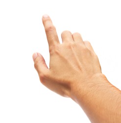 hand touching screen