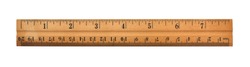 A wood ruler isolated over a white background