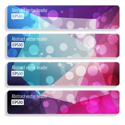 Website header or banner set of triangle pattern with glow bokeh