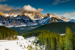 Scenic winter views of the Rocky Mountains, Peter Lougheed Provincial Park, Kananaskis Country Alberta Canada
