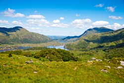 Landscape of Lady's view, Killarney National Park in Ireland. The famous 