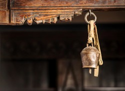 bronze bell in buddhist temple